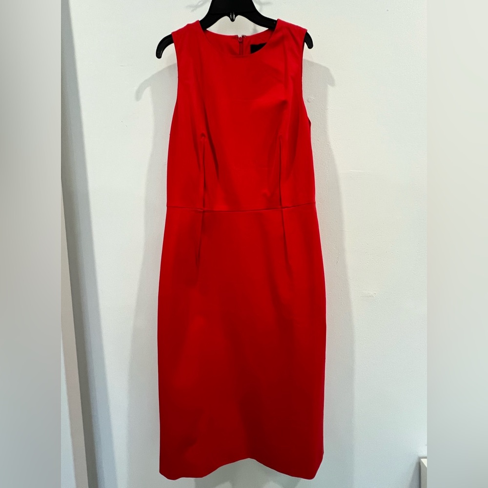 J. Crew Vibrant Red Midi Sheath Dress